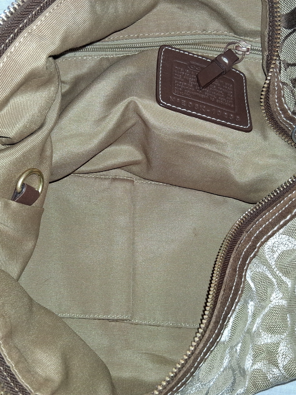 Coach Two-Tone Brown Signature Patchwork Shoulder Bag - Picture 6 of 6